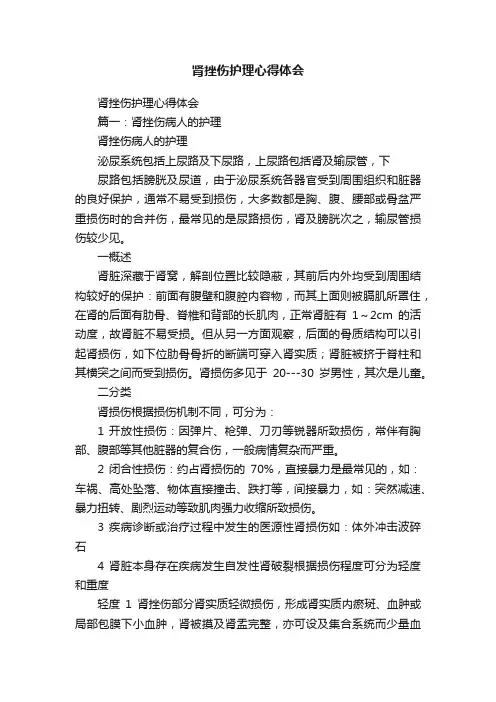 肾挫伤护理心得体会