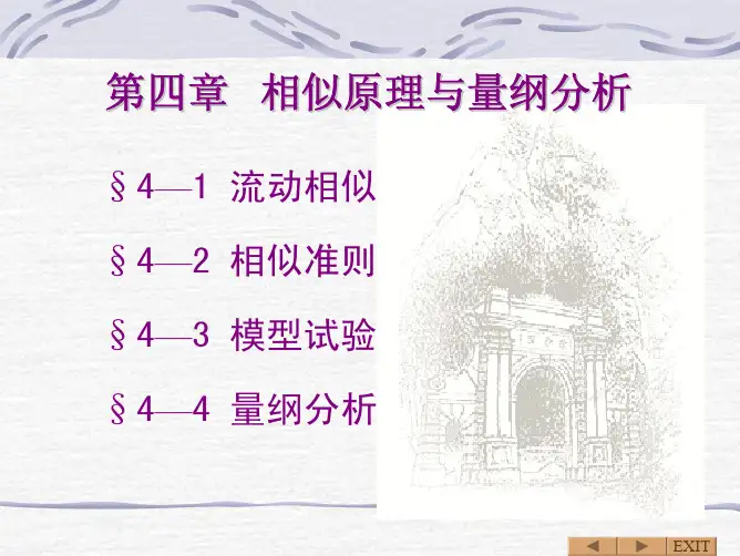 流体力学中的相似准则课堂教学课件