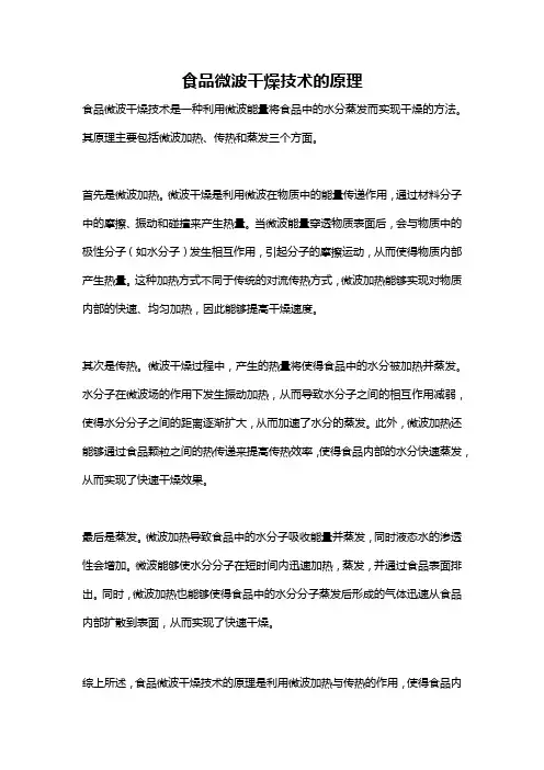 食品微波干燥技术的原理