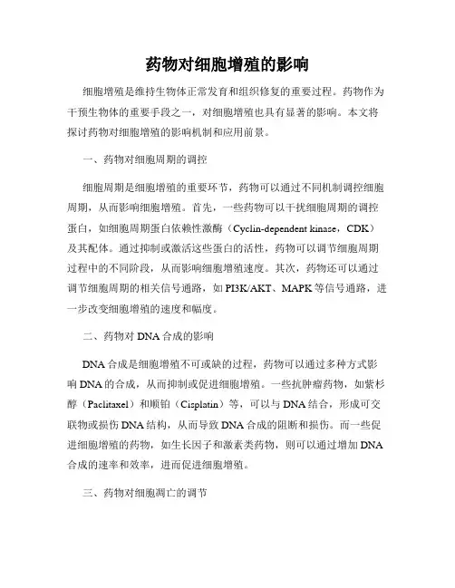 药物对细胞增殖的影响