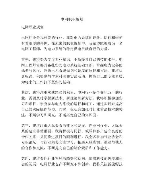 电网职业规划