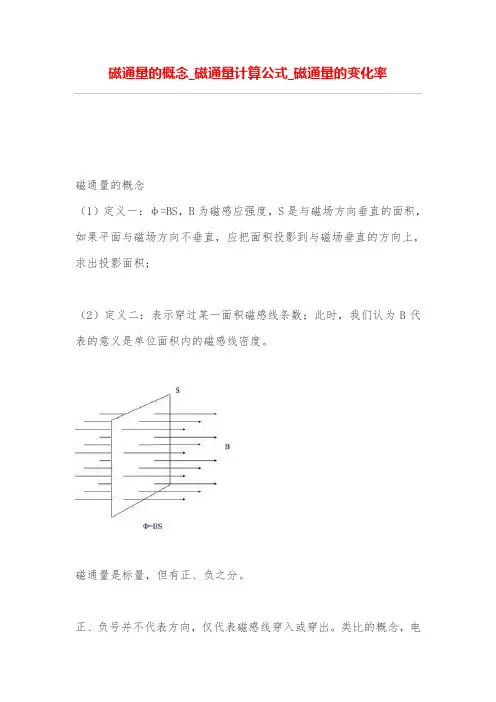 磁通量的概念_磁通量计算公式_磁通量的变化率