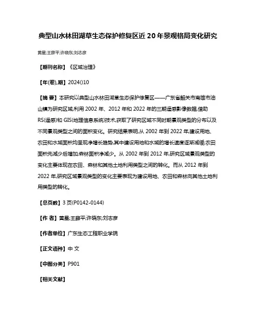 典型山水林田湖草生态保护修复区近20年景观格局变化研究