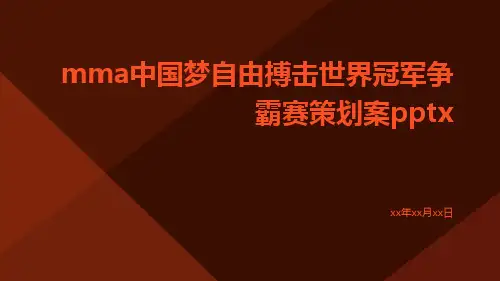 MMA中国梦自由搏击世界冠军争霸赛策划案pptx