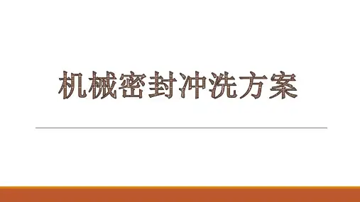 机械密封冲洗方案