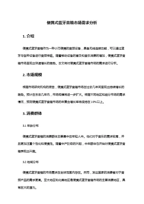 2024年便携式蓝牙音箱市场需求分析