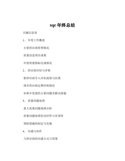 sqe年终总结