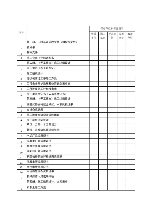 竣工资料移交单