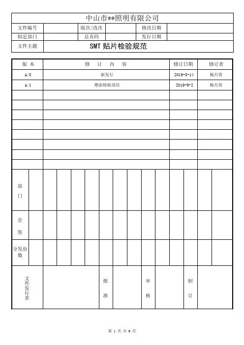 SMT贴片检验规范