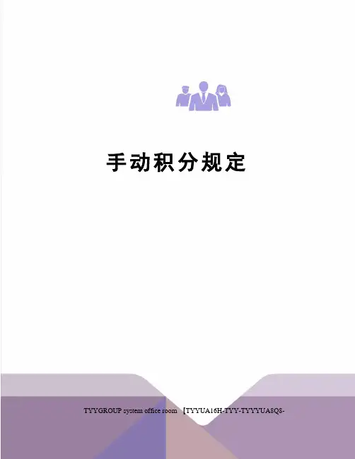手动积分规定
