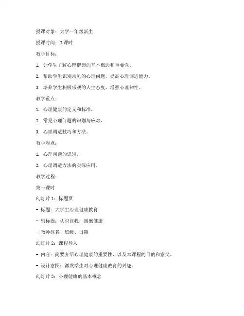 大学教案ppt形式