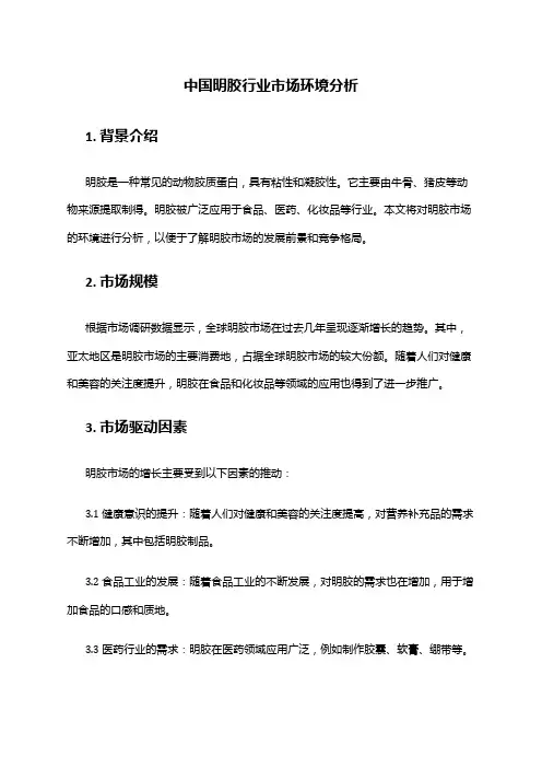 中国明胶行业市场环境分析