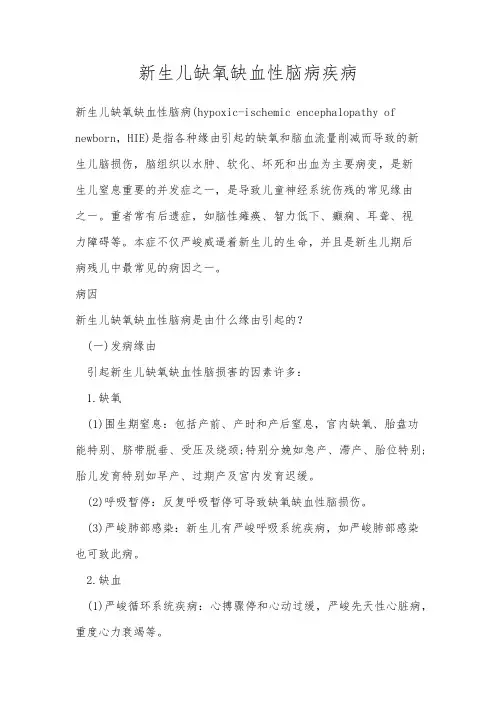 新生儿缺氧缺血性脑病疾病