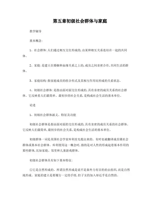 初级社会群体与家庭