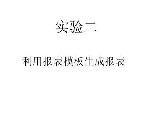 第四章UFO报表系统实验二利用报表模板生成报表