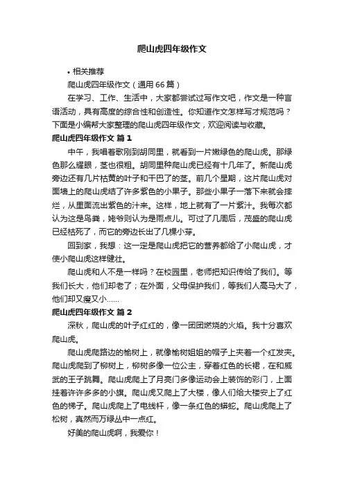 爬山虎四年级作文
