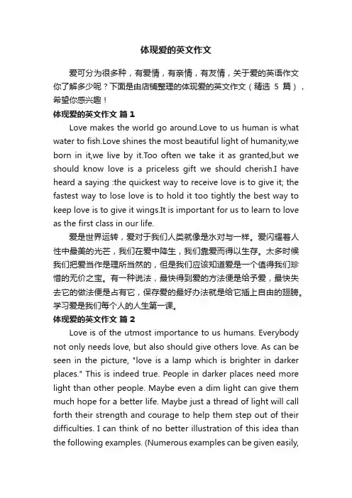 体现爱的英文作文