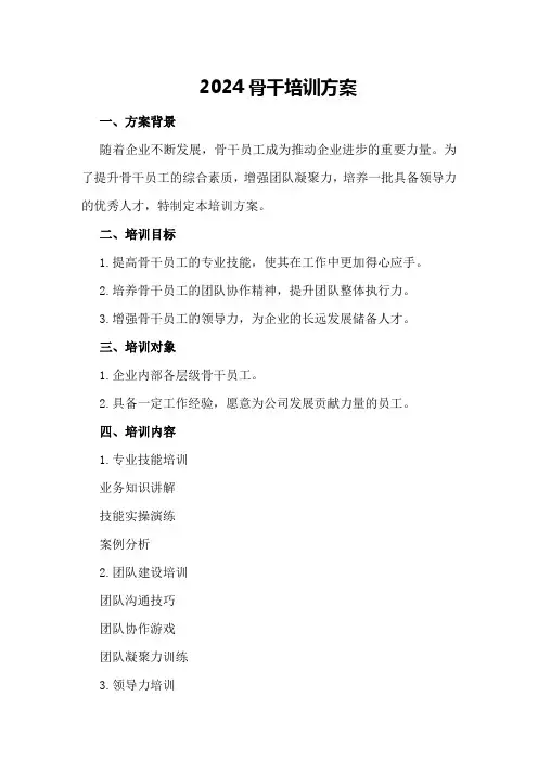 2024骨干培训方案