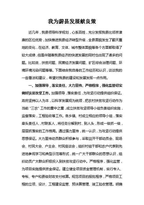 我为xx发展献良策