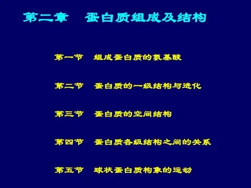 第二章  蛋白质组成及结构