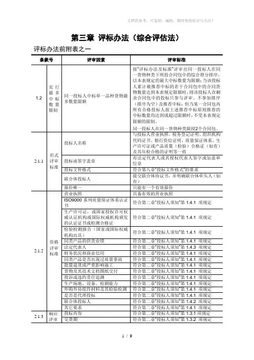电力行业评标办法