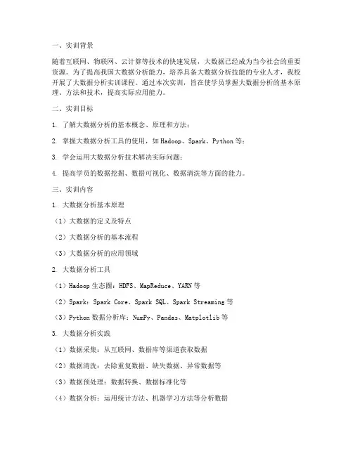 实训总结大数据分析报告