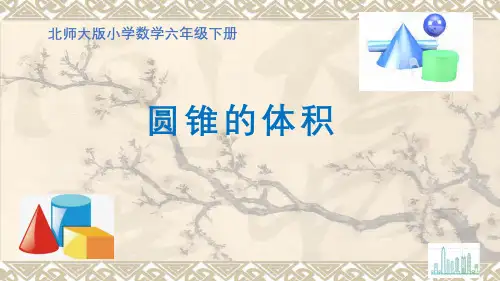北师大版六年级下册数学 第一单元 圆锥的体积 11张幻灯片