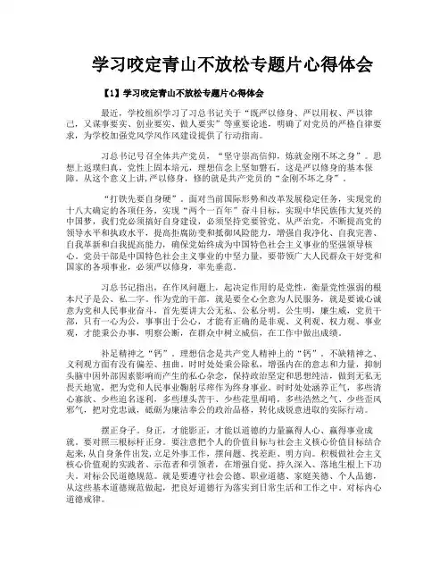 学习咬定青山不放松专题片心得体会