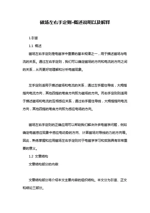 磁场左右手定则-概述说明以及解释
