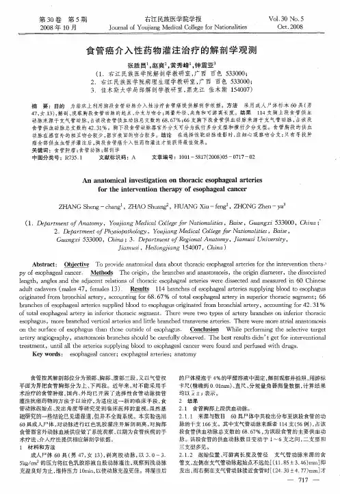 食管癌介入性药物灌注治疗的解剖学观测