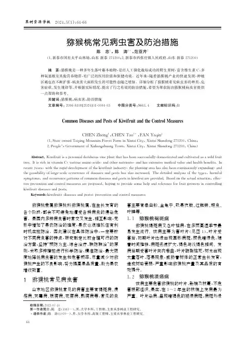 猕猴桃常见病虫害及防治措施
