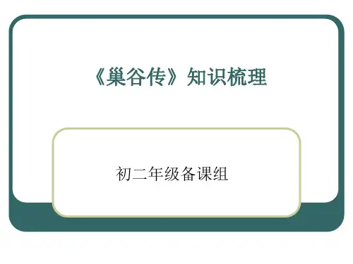 巢谷传》知识梳理