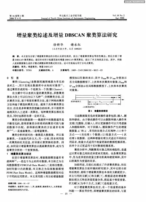 增量聚类综述及增量DBSCAN聚类算法研究
