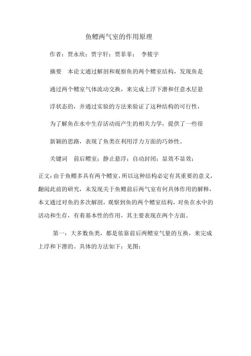 鱼鳔两气室的作用原理