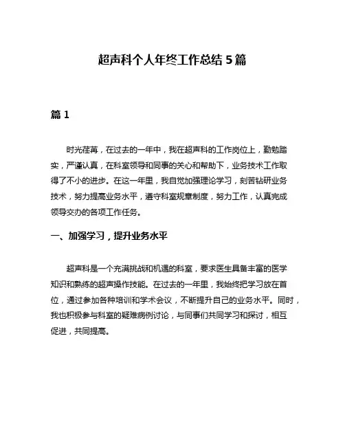 超声科个人年终工作总结5篇
