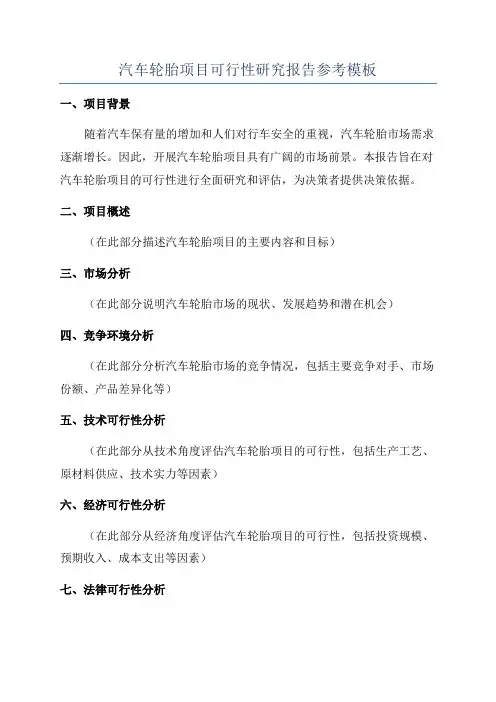 汽车轮胎项目可行性研究报告参考模板