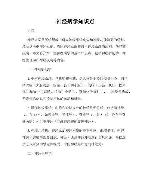 神经病学知识点