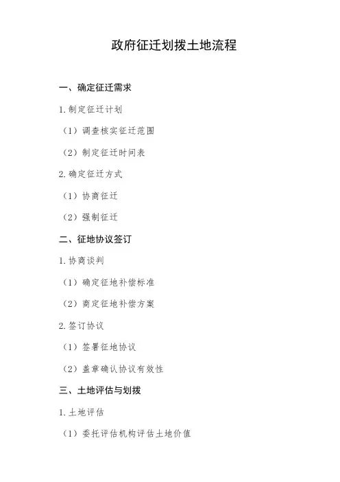 政府征迁划拨土地流程