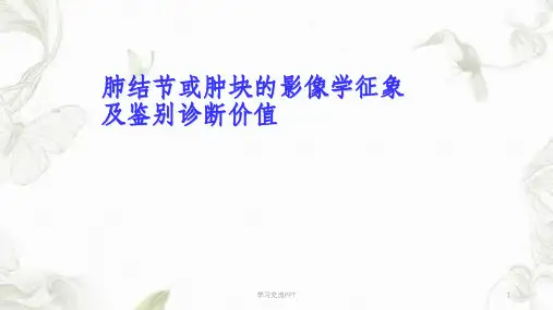肺结节或肿块的影像学征象及鉴别诊断价值课件