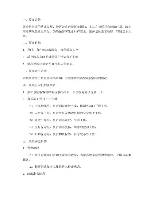 景区游客高峰期疏散预案