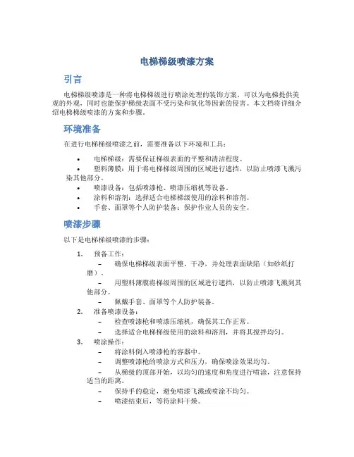 电梯梯级喷漆方案