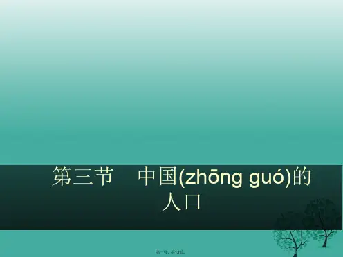 八年级地理上册1.3中国的人口课件湘教版