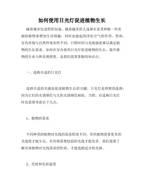 如何使用日光灯促进植物生长
