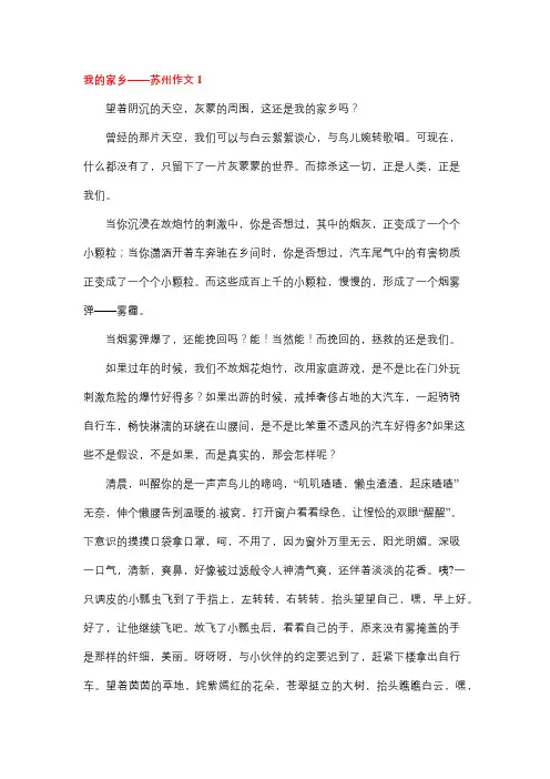 介绍苏州的作文400字