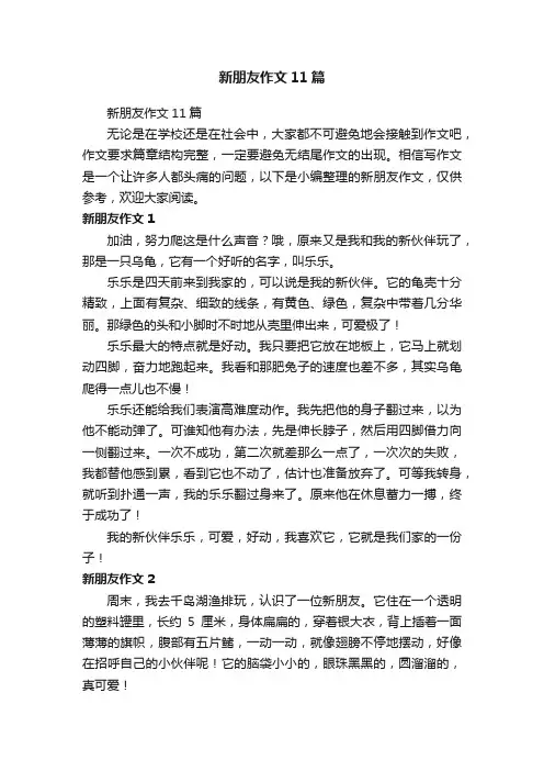 新朋友作文11篇