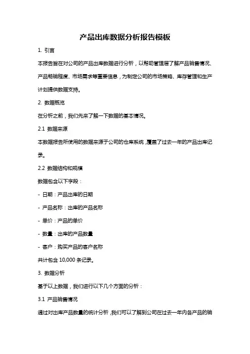 产品出库数据分析报告模板