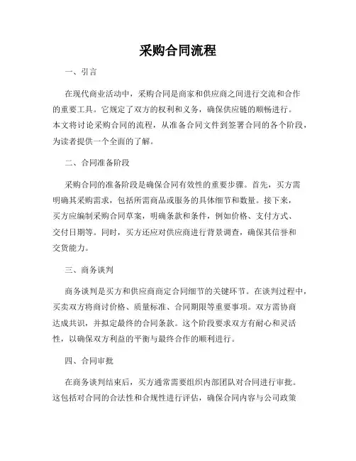 采购合同流程