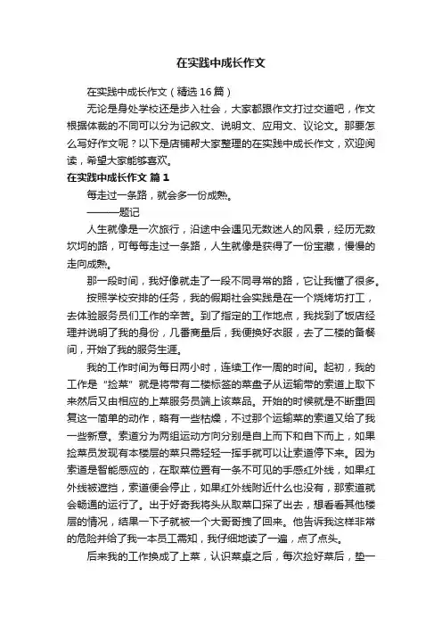 在实践中成长作文