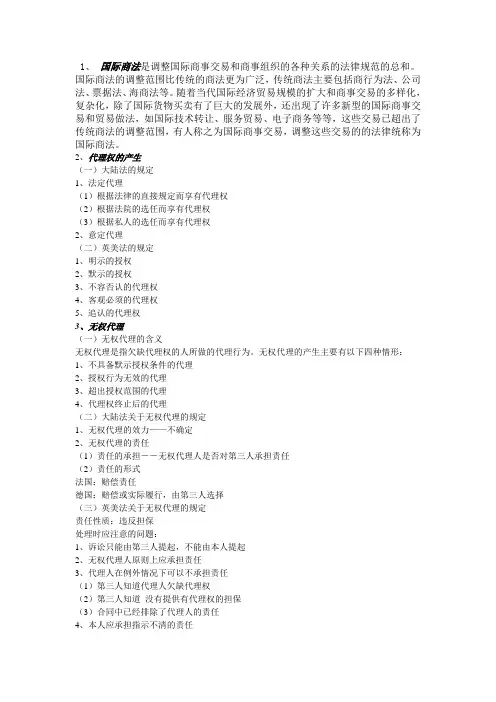 国际商法重点