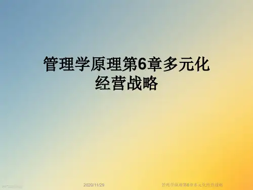 管理学原理第6章多元化经营战略